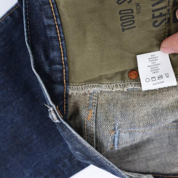 Todd snyder Jeans Men's 34 L34 Japanese Selvedge Denim Button Fly Cotton Blend - Picture 15 of 15